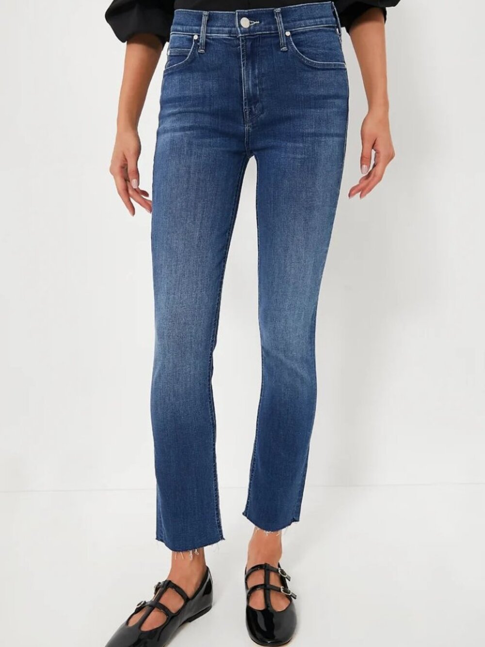 MOTHER The Dazzler Mid Rise Ankle Straight Leg Jeans